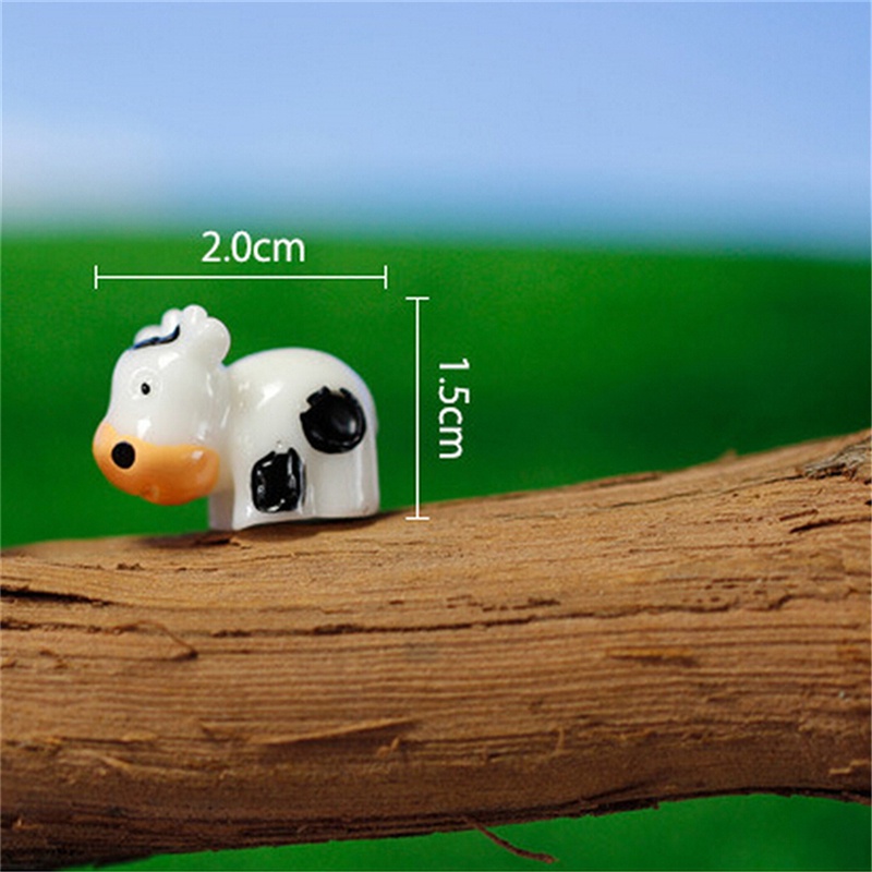 Bộ 2 Mô Hình Bò Sữa Mini Dễ Thương Cho Sân Vườn