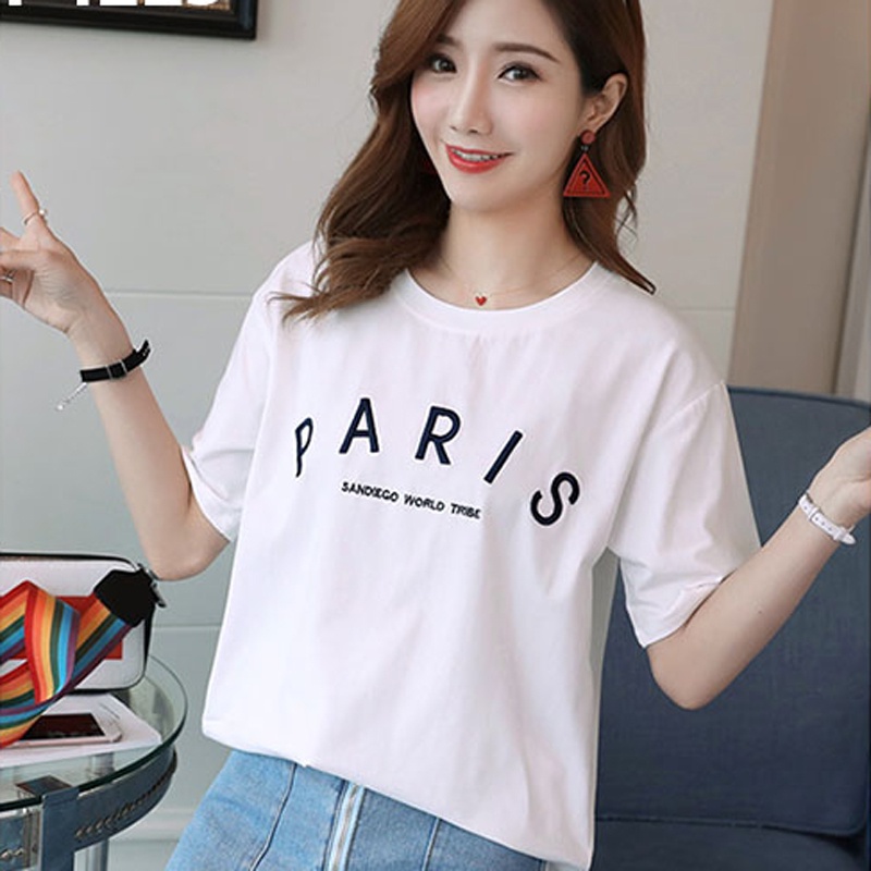 Áo Thun Nữ Màu Trắng Đen In Chữ PARIS SANDIEGO WORLD TRIBE Dễ Thương Local Brand DLX Áo Phông Nữ Đẹp