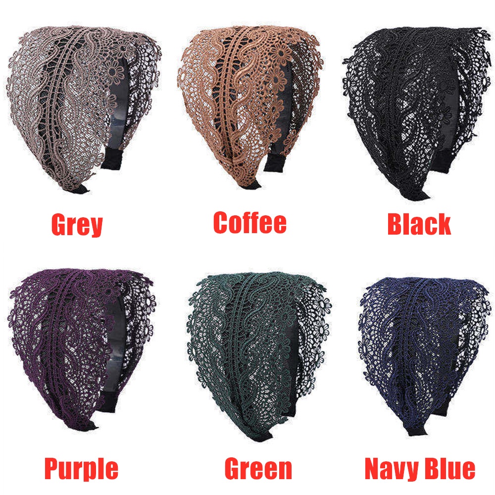 Băng Đô Ren Co Giãn Màu Trơn Xinh Xắn Cho Nữ