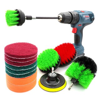 Bộ 14 dụng cụ bàn chải gắn máy khoan làm sạch đánh bóng chuyên dụng