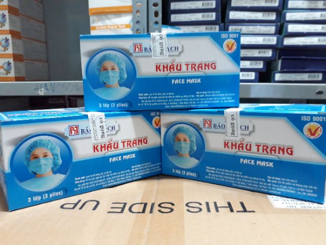 Thùng 20 hộp khẩu trang 3 lớp Bảo Thạch loại 1