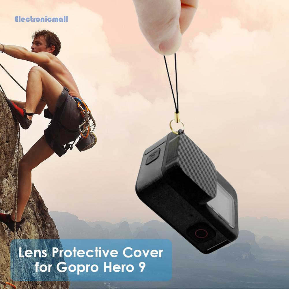 Nắp Bảo Vệ Thấu Kính Điện Tử Bằng Sợi Carbon Cho Gopro Hero 9 (Màu Đen) Ốp