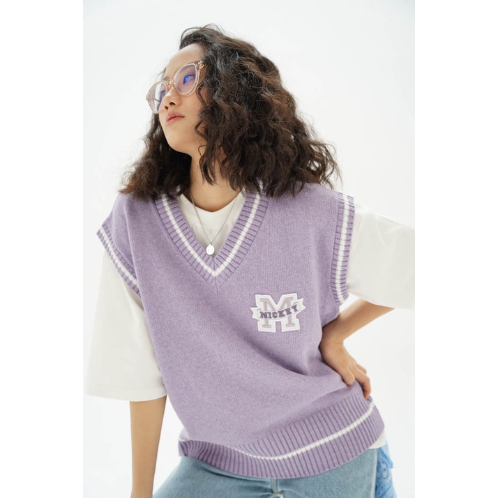 Áo Len Gile Unisex BOO Dáng Rộng Đính Logo Mickey BZL Phong Cách