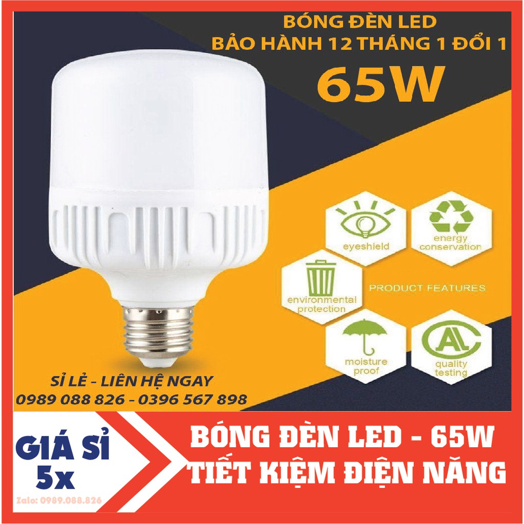 BÓNG ĐÈN LED 65W ĐUÔI XOÁY - TRỤ TIẾT KIỆM ĐIỆN NĂNG