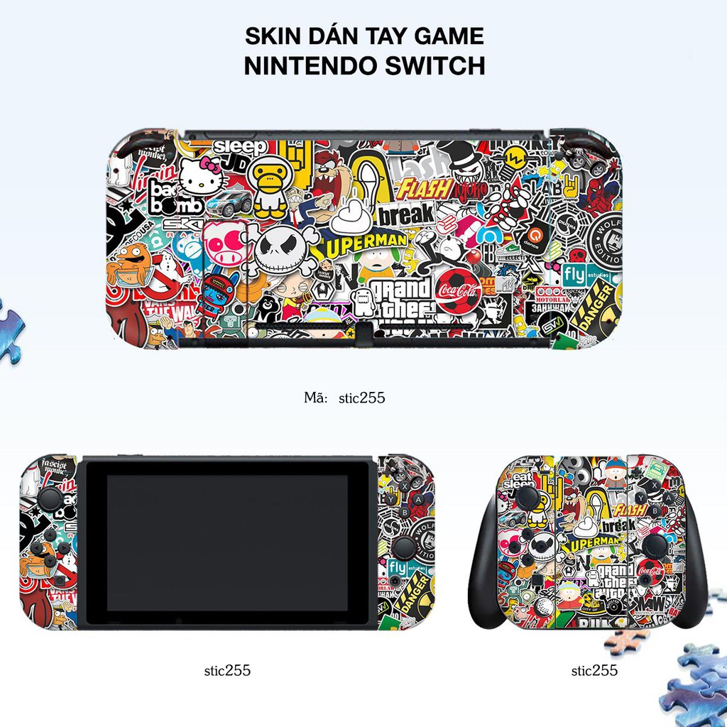 Skin dán máy Nintendo Switch in hình sticker Siêu Đẹp