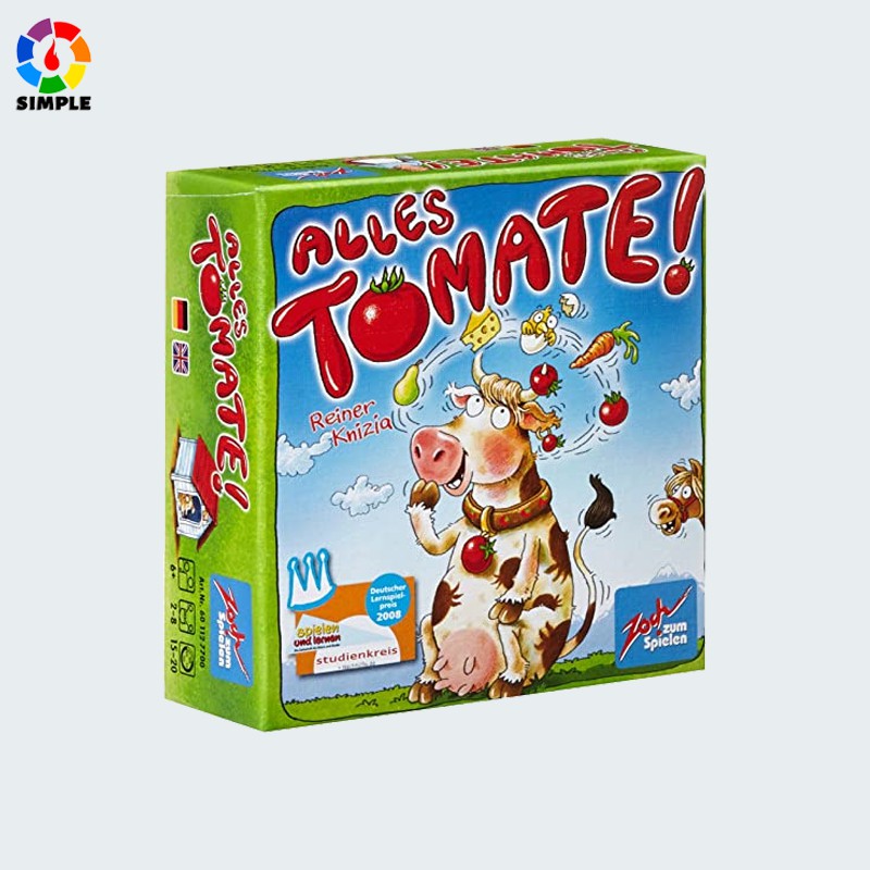 Trò chơi thẻ bài Alles Tomate vui nhộn phù hợp cho 2-8 người chơi