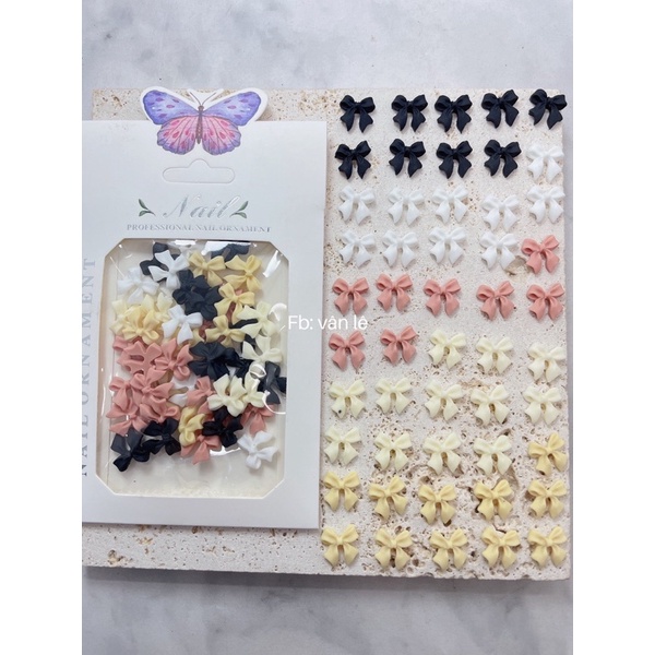 Phụ kiện charm gấu charm nơ hoạt hình mix mẫu gắn móng tay nail