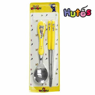 Bộ muỗng & đũa inox baby hàn quốc terra sk11 tay cầm bọc nhựa pp