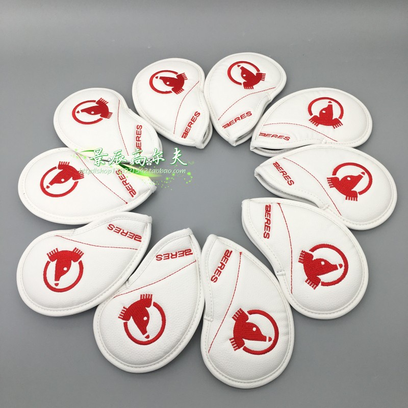 [BÌA GOLF CLUB] Còn Hàng GOLF Iron Cover CLUB Cover Nam Nữ Phong Cách Đầu PU Chất Liệu Vàng Thêu Hai