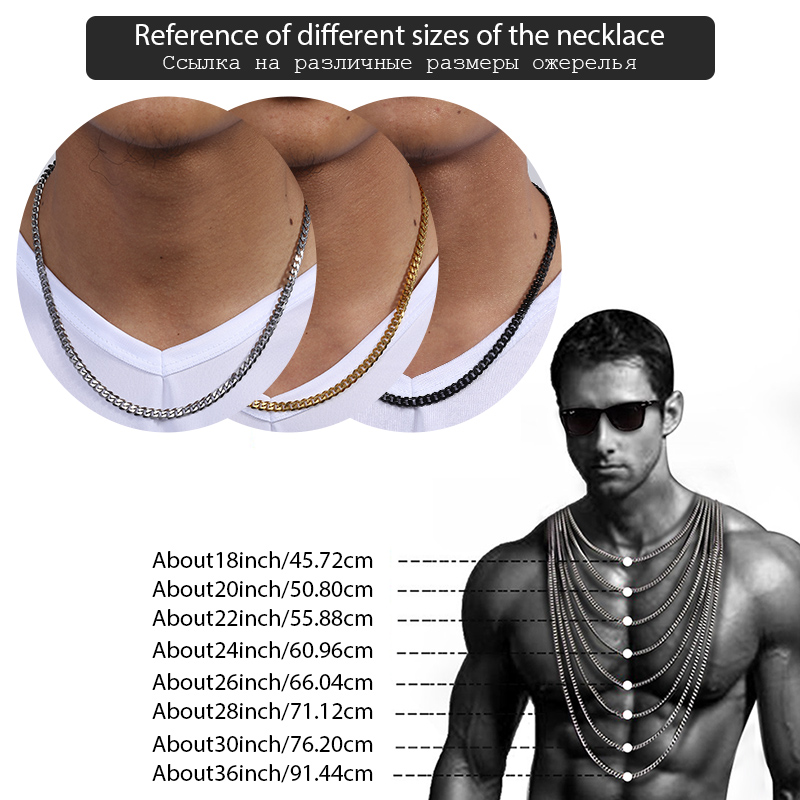 Vòng cổ VNOX chuỗi mắt xích Cuba Miami