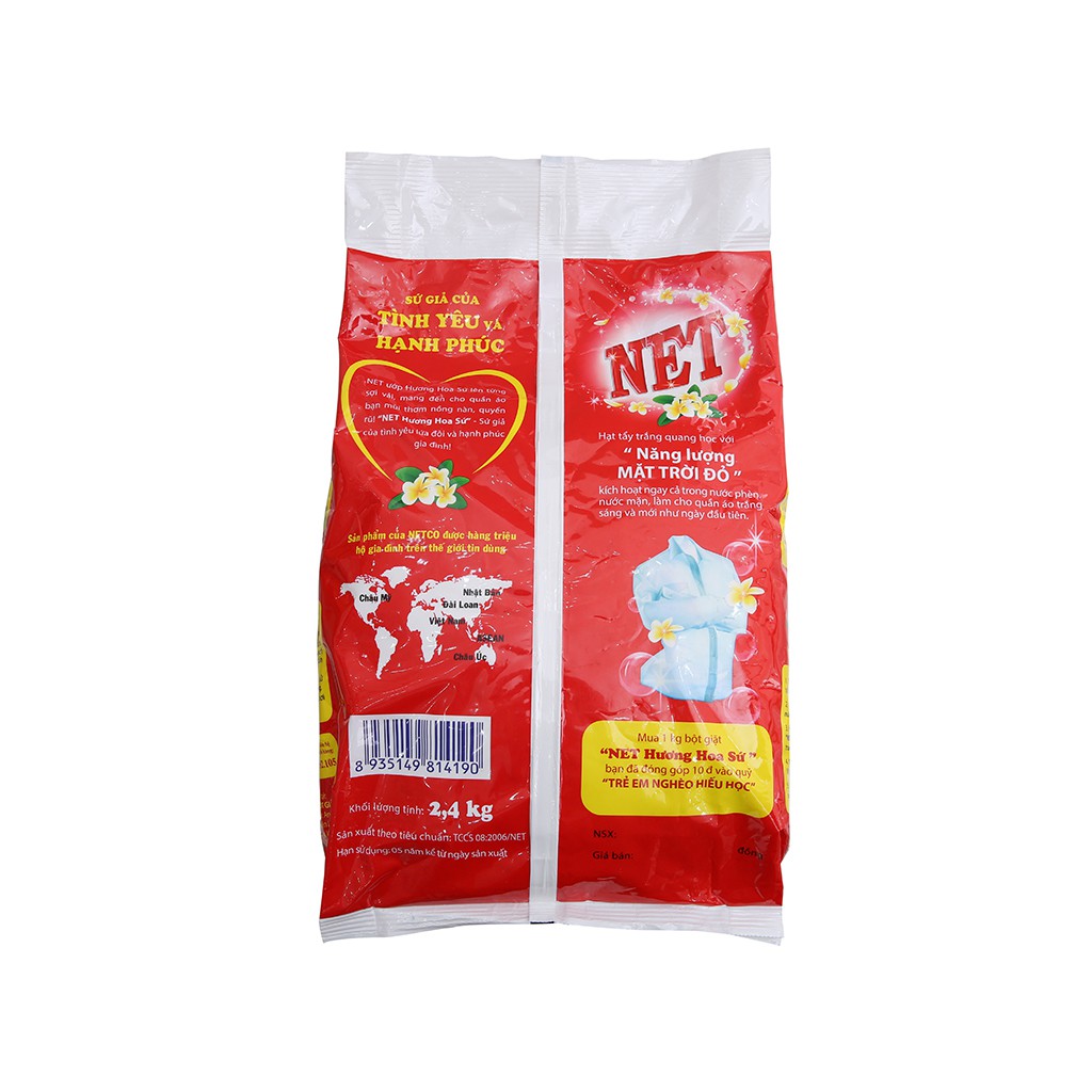 Bột giặt NET hương Hoa sứ 2.4kg