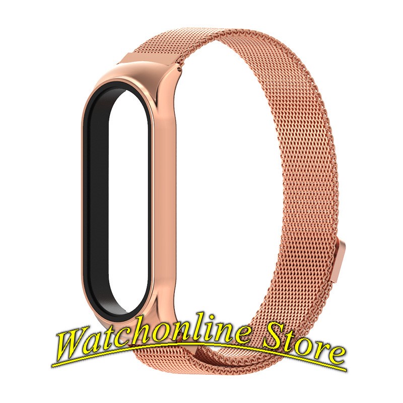 Dây đeo kim loại mắt lưới Xiaomi Mi band 7 / Miband 7 hiệu Mijobs khóa nam châm