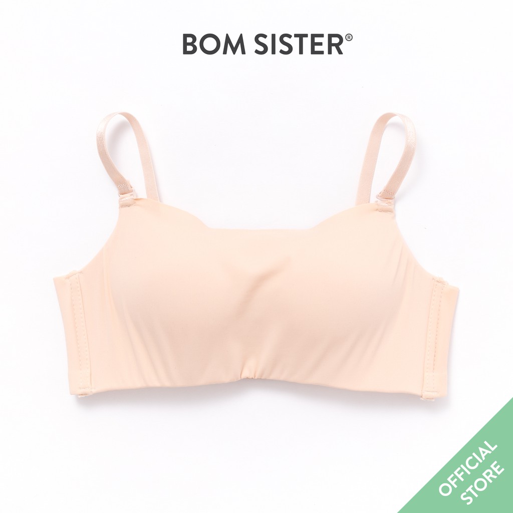 [Mã FAMALLT5 giảm 15% đơn 150k] Áo lót mút vừa chất su không gọng cúp ngang màu trơn siêu nâng BOM SISTER A8491