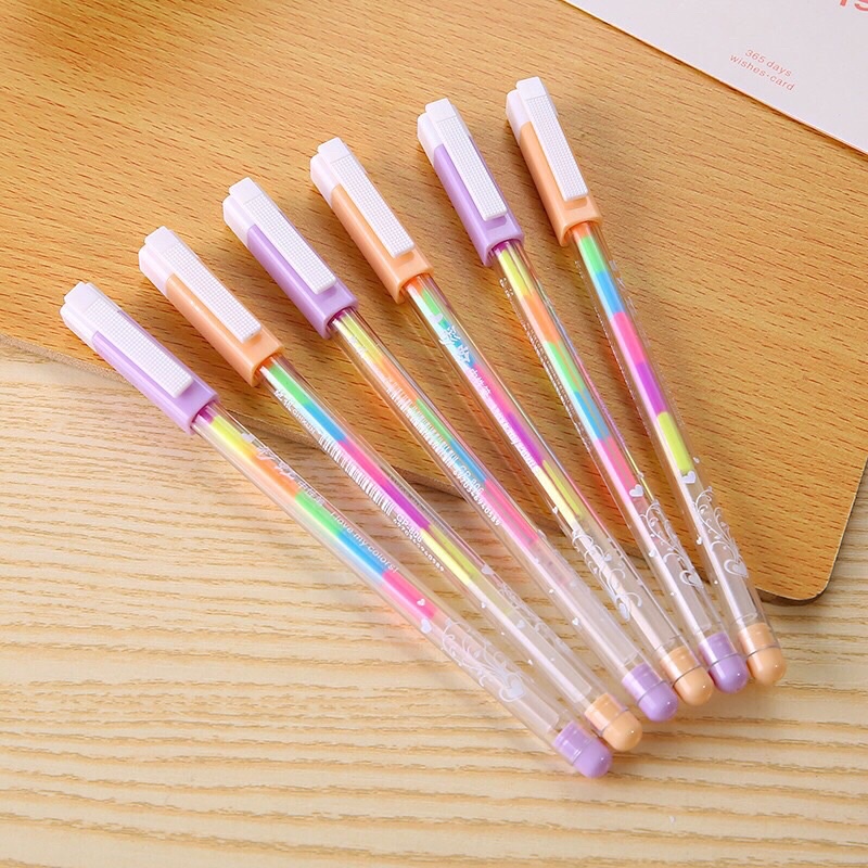Set 6 bút cầu vồng - Hộp 6 bút rainbow nhiều màu