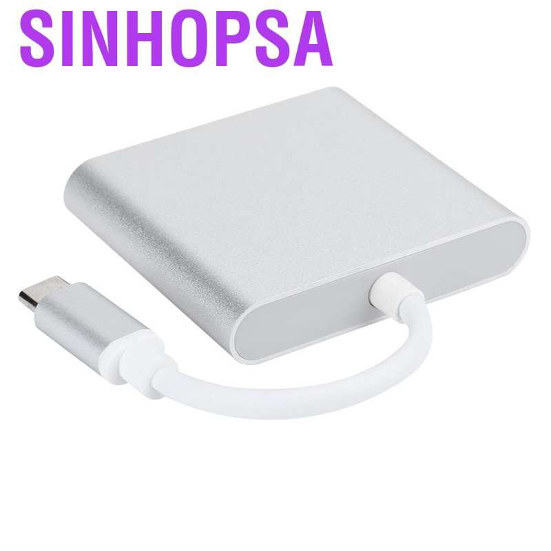 Sinhopsa USB 3.1‑C Hub 3‑in‑1 Type C 3.1 to USB‑C 4K 3.0 Adapter HDMI Cable for OS X