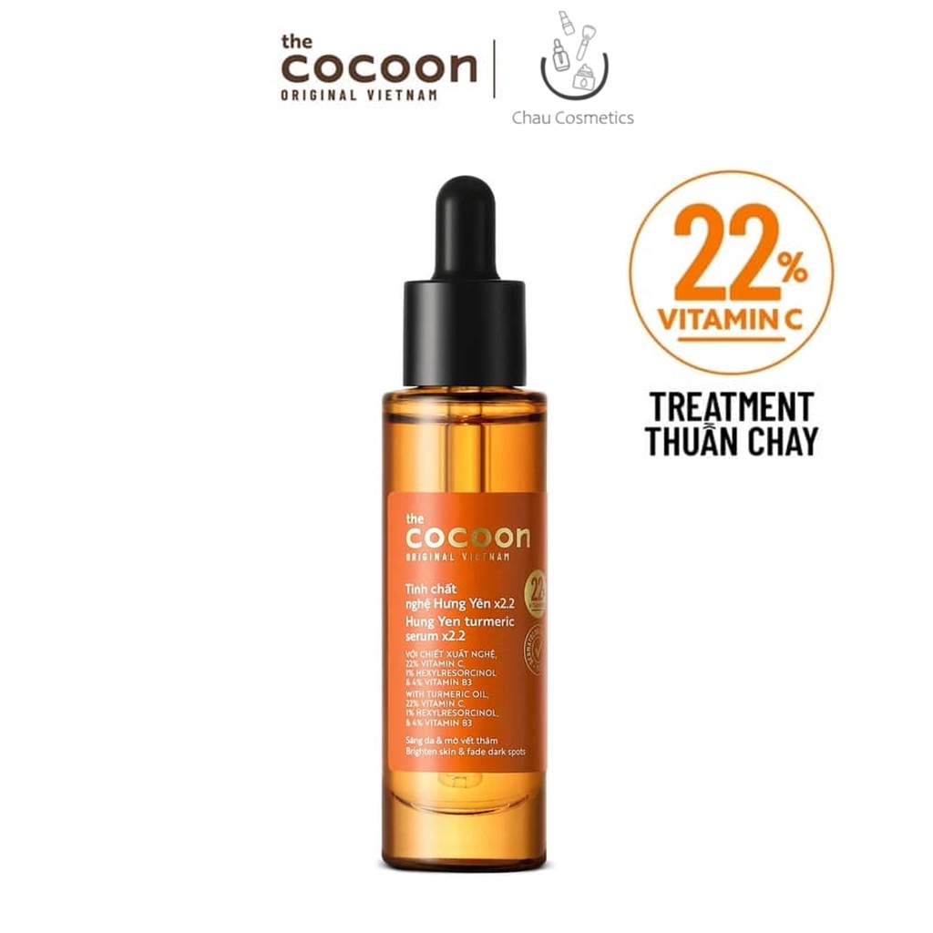 Tinh chất serum nghệ Hưng Yên x2.2 với 22% vitamin C sáng da chuyên sâu & mờ vết thâm Cocoon
