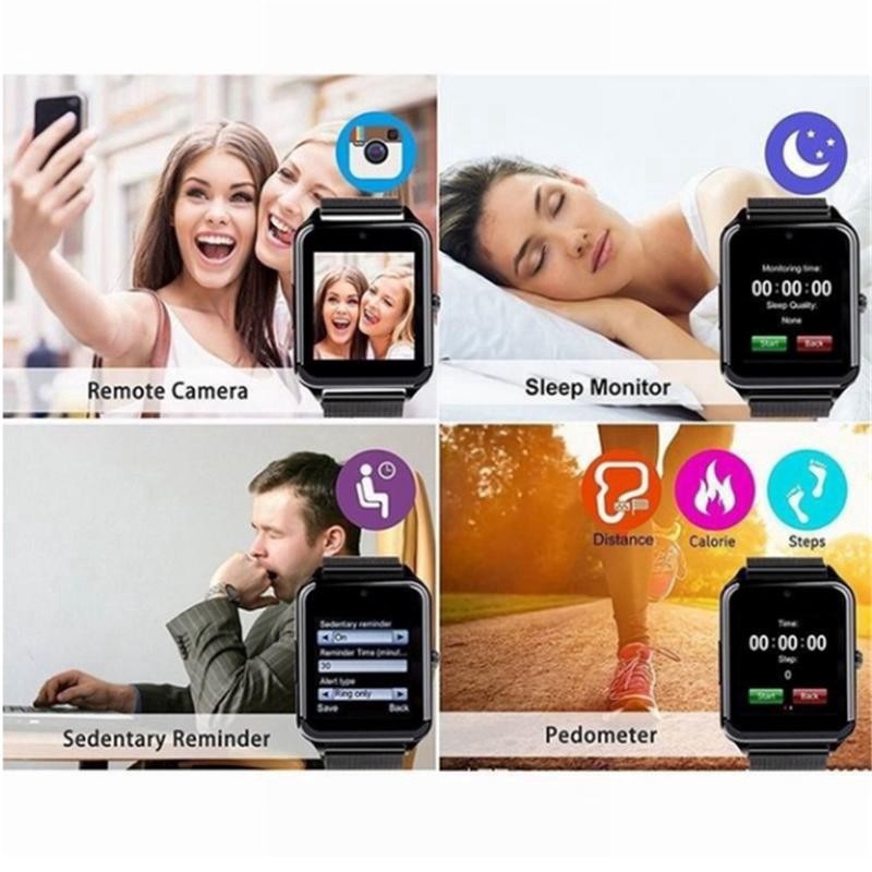 Đồng Hồ Thông Minh Hỗ Trợ Thẻ Sim / Tf Bằng Thép Không Gỉ Thời Trang Cho Ios Android