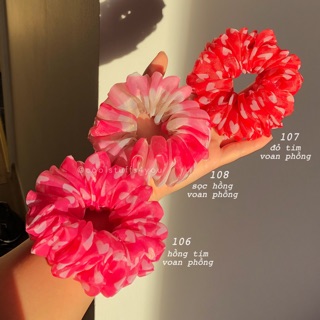 Đồ buộc tóc voan phồng hoạ tiết