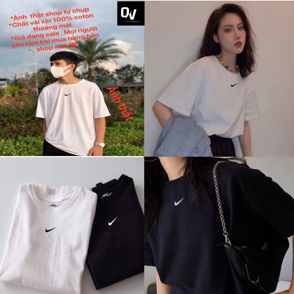 Áo thun nike tick thêu (tick thêu xịn) chất liệu cotton hàng chính hãng - SHOP Q&V