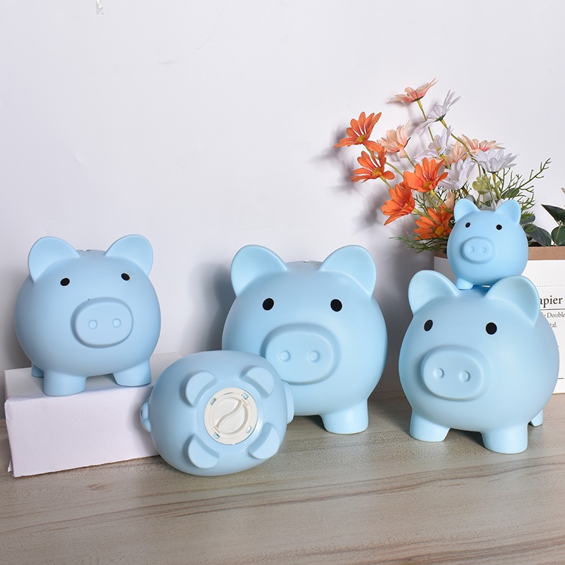 Ống Heo Tiết Kiệm Tiền Xu Bằng Nhựa Chống Rơi Hình Chú Heo Hoạt Hình Dễ Thương