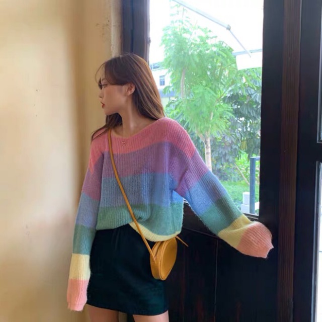 Áo len mỏng sắc màu