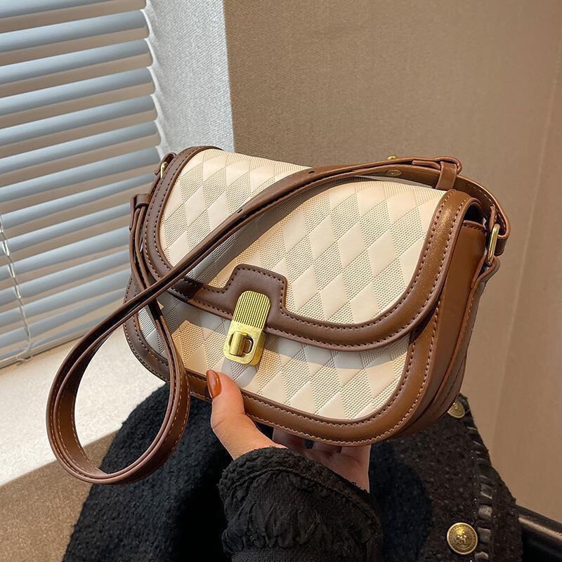 Túi da nữ họa tiết hình thoi đeo hai kiểu , dây dễ điều chỉnh, hàng quảng châu loại 1 SL56