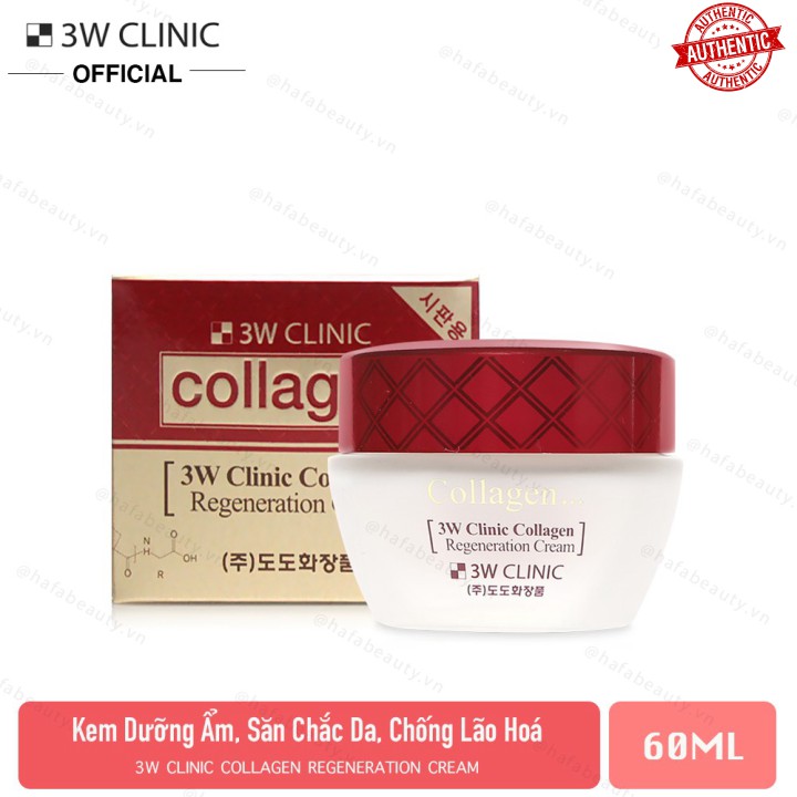 [Mã giảm giá] Kem dưỡng săn chắc da chống lão hóa 3W Clinic Collagen Regeneration Cream 60ml