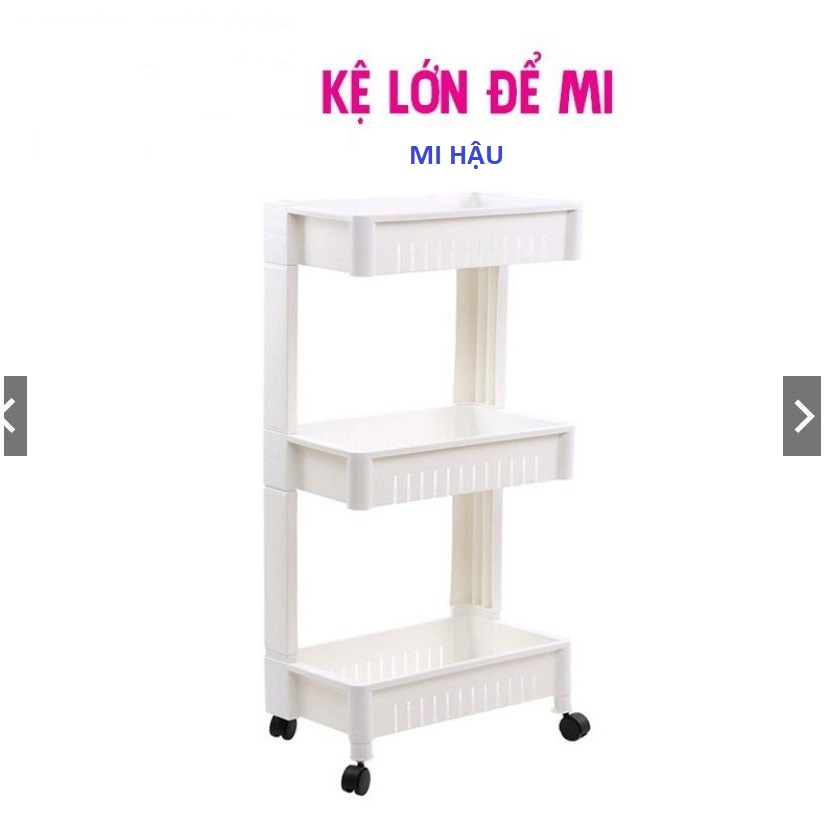 Kệ 3 Tầng Để Các Vật Dụng Làm Bếp, Đồ Nail, Đồ Mi,Dành Cho Tiệm Tóc Spa Có Bánh Xe Di Chuyển Tiện dụng (loại lớn)