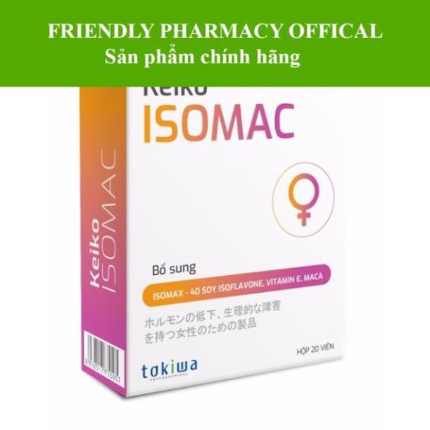 Viên uống nội tiết tố Keiko Isomac – Giúp tăng cường sinh lý nữ, giảm dấu hiệu tiền mãn kinh, giảm nám sạm da (20 viên)
