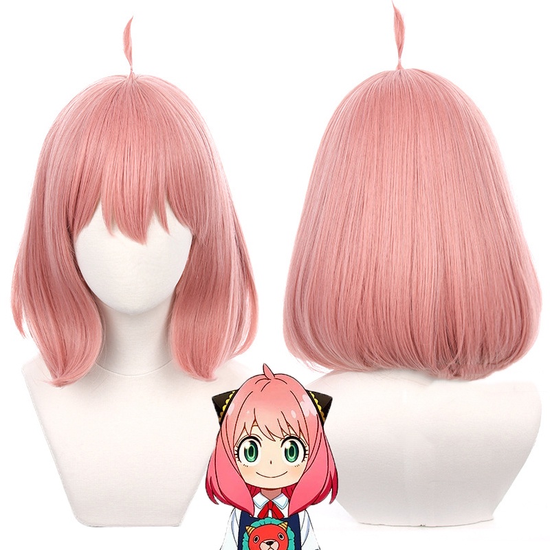 Tóc Giả Ngắn Màu Hồng Dễ Thương Chịu Nhiệt Hóa Trang Nhân Vật Anime SPY×FAMILY Anya Forger