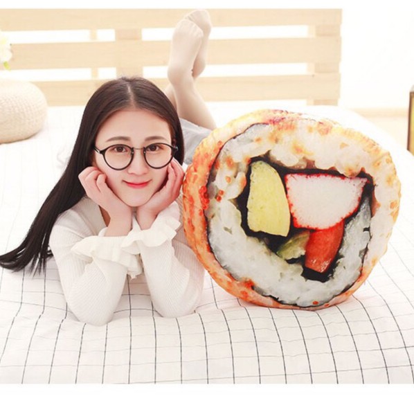 Gối ôm 3D hình miếng Sushi_gấu bông, quà tặng thú nhồi bông đồ ăn _MOMOMART _SIHOO.VN