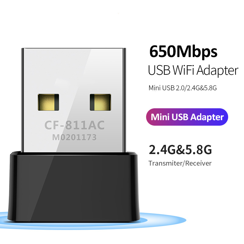 Usb Wifi 650mbs 2.4g & 5g Băng Tần Kép 802.11 Ac Cho Laptop