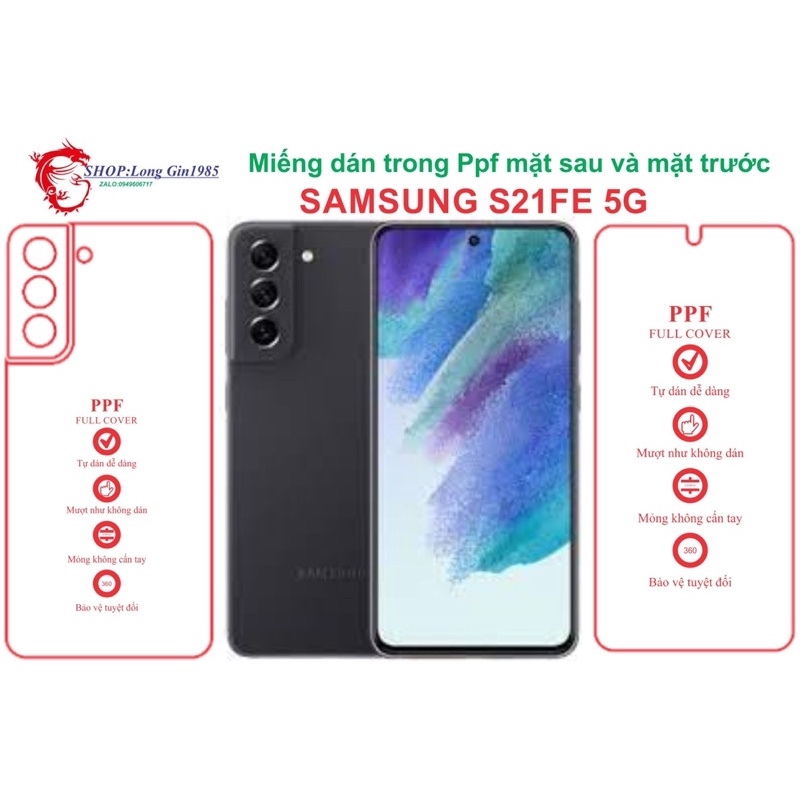 Samsung S21 FE 5G miếng dán trong Ppf mặt sau và mặt trước chống va đập chống trầy xước tốt