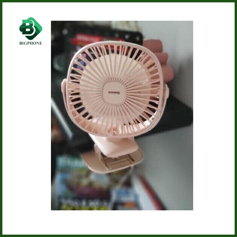 [Mã ELFLASH5 giảm 20K đơn 50K] Quạt tích điện có đèn Kẹp Bàn Xoay 360 Độ mini hand FAN BASEUS ZW2816 | BigBuy360 - bigbuy360.vn