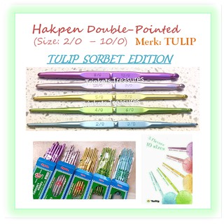 Hakpen tulip Móc Đan Len Hai Đầu Nhọn Màu pastel Bằng Nhôm