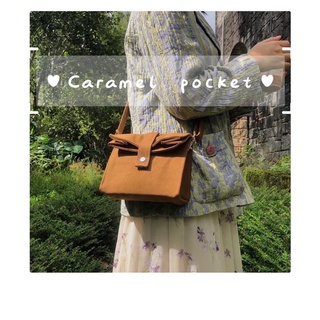 túi handmade pocket màu caramel