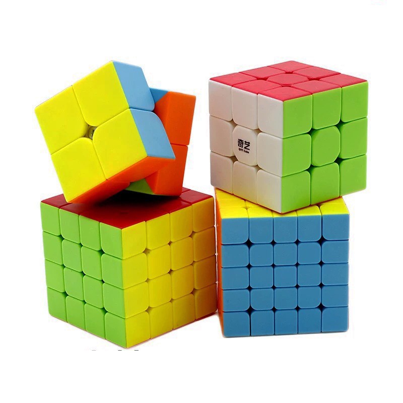 Combo Rubik 2x2, 3x3, 4x4, 5x5 - Bộ 4 Rubik Không Viền Stickerless