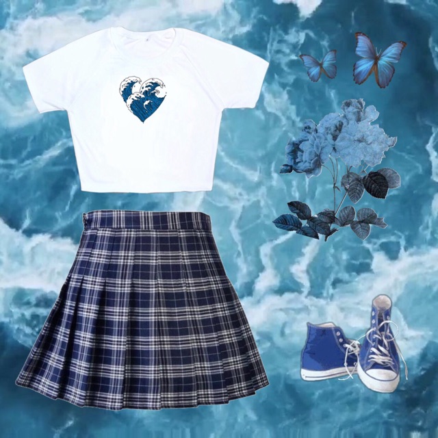 Áo croptop Ocean Heart form ôm body