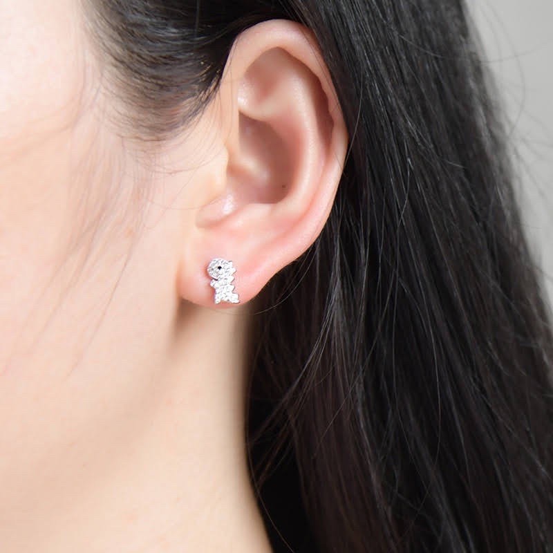 Bông tai khuyên tai hình khủng long dễ thương phong cách Hàn Quốc
