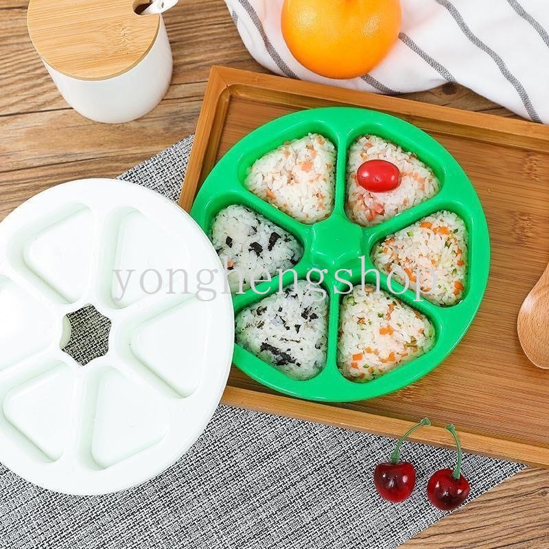 Khuôn Làm Cơm Nắm 6 Ngăn Hình Tam Giác Phong Cách Nhật Bản DIY