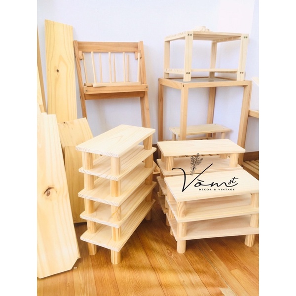 Kệ Để Bàn Mini Từ Gỗ Thông THƠM CAO CẤP CHỐNG MỌT - Để Bàn Văn Phòng Để Đồ Văn Phòng, Bàn Máy Tính, Bàn Làm Việc - VÒM