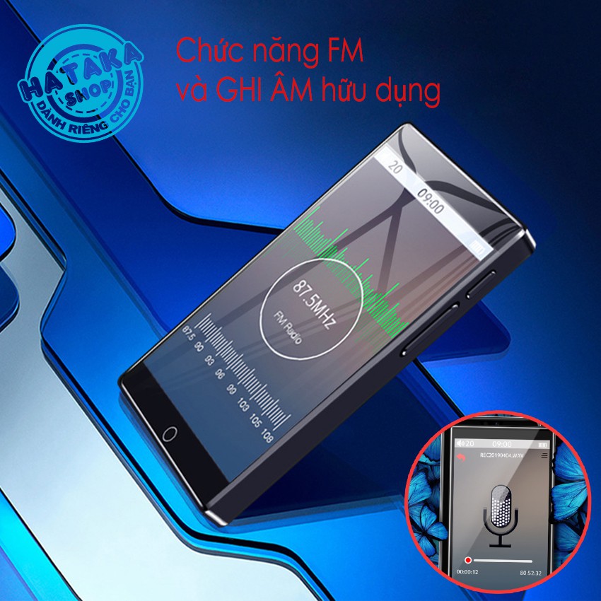 Máy Nghe Nhạc lossless Mp4 RUIZU H1 bluetooth FULL cảm ứng