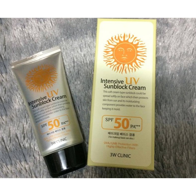 Kem chống nắng 3W Clinic Intensive UV Sunblock Cream SPF 50+ PA+++