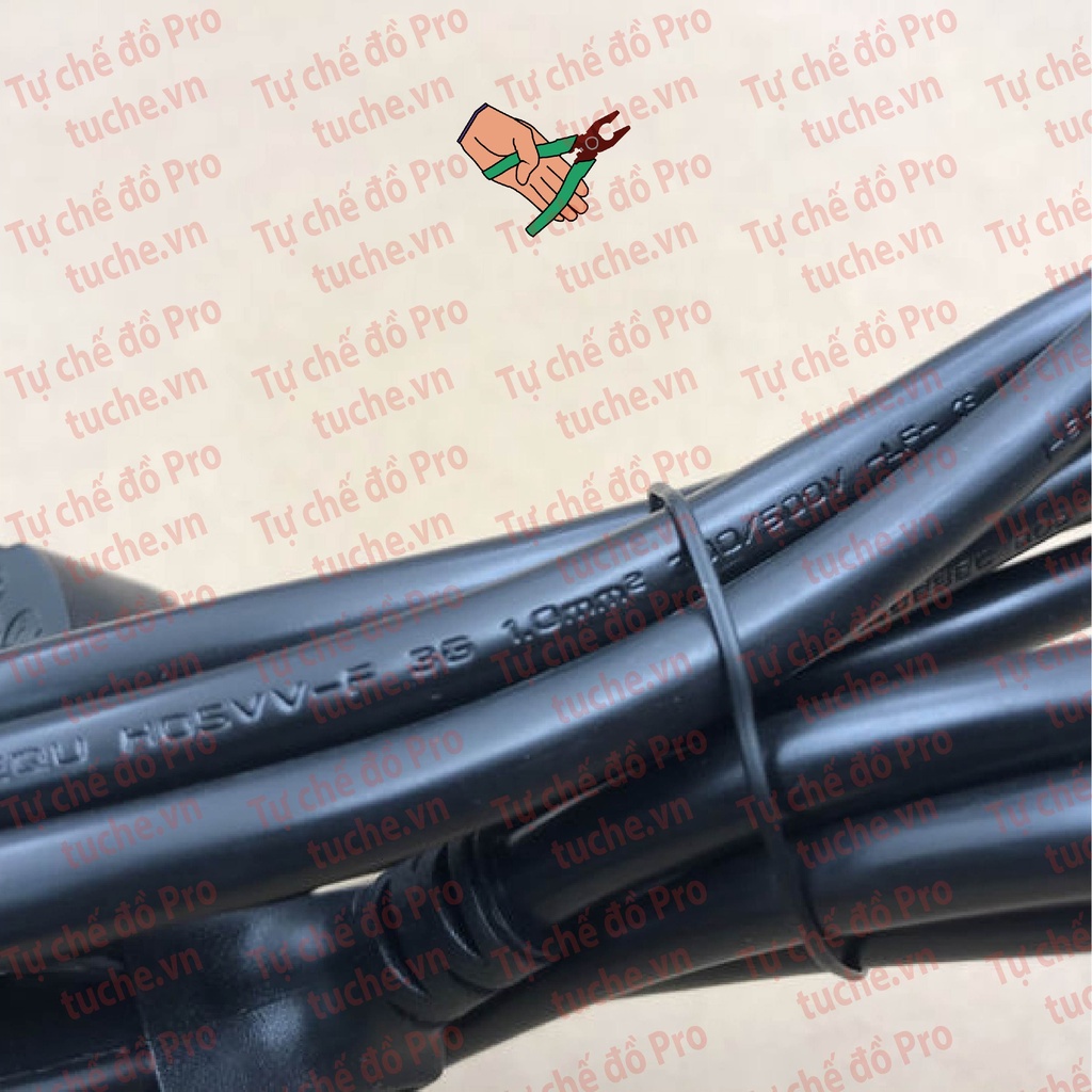 Dây nguồn AC I-SHENG cho máy tính, nồi cơm điện đầu gập cong vuông góc 90 độ 16A 3300W, phích tròn to