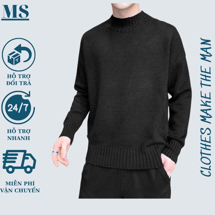 Áo len thời trang nam MENSWEAR cổ tròn dài tay chất mềm mịn, dày dặn ấm áp phong cách hàn quốc.