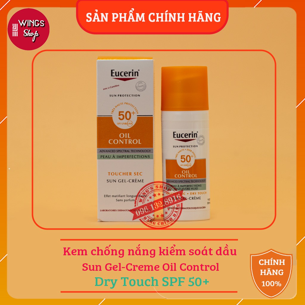 Gel Chống Nắng Cho Da Nhờn Mụn Eucerin Sun Gel-Cream Dry Touch Oil Control SPF50+ (50ml)