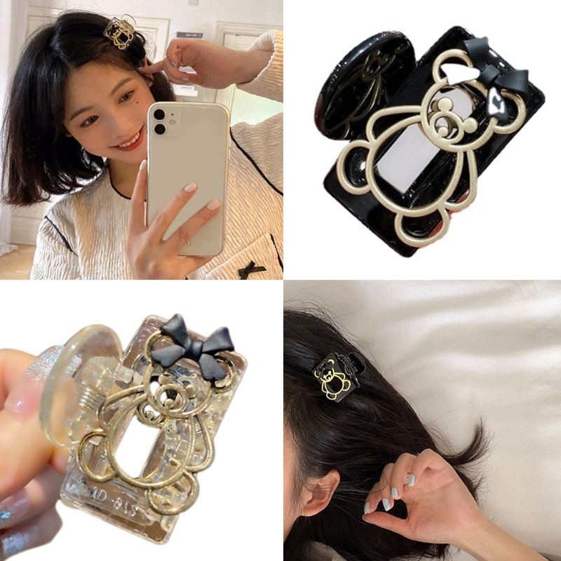 Kẹp Tóc Đuôi Ngựa Chống Trượt Hình Gấu Dễ Thương Giá Đỡ