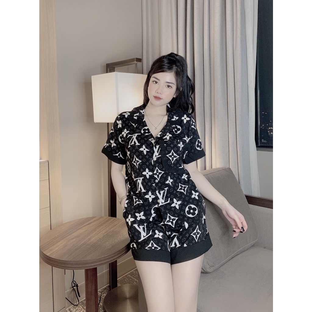 Đồ Bộ Pijama Nữ Lụa Mango Cao Cấp,Tay Ngắn Quần Đùi,Hàng Thiết Kế,Chất Vải Mềm Mịn