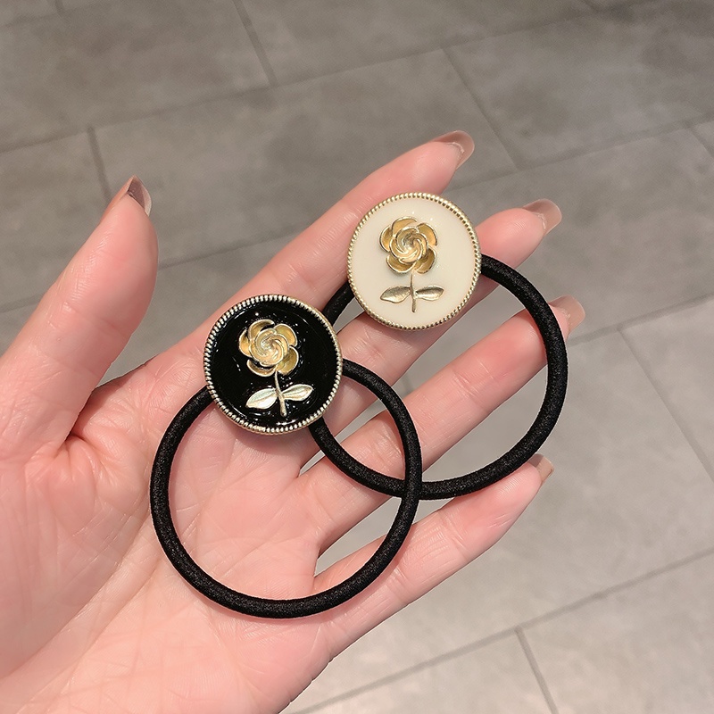 Dây Buộc Tóc Nữ Họa Tiết Hoa Hồng Phong Cách Cổ Điển Thời Trang Hàn Quốc