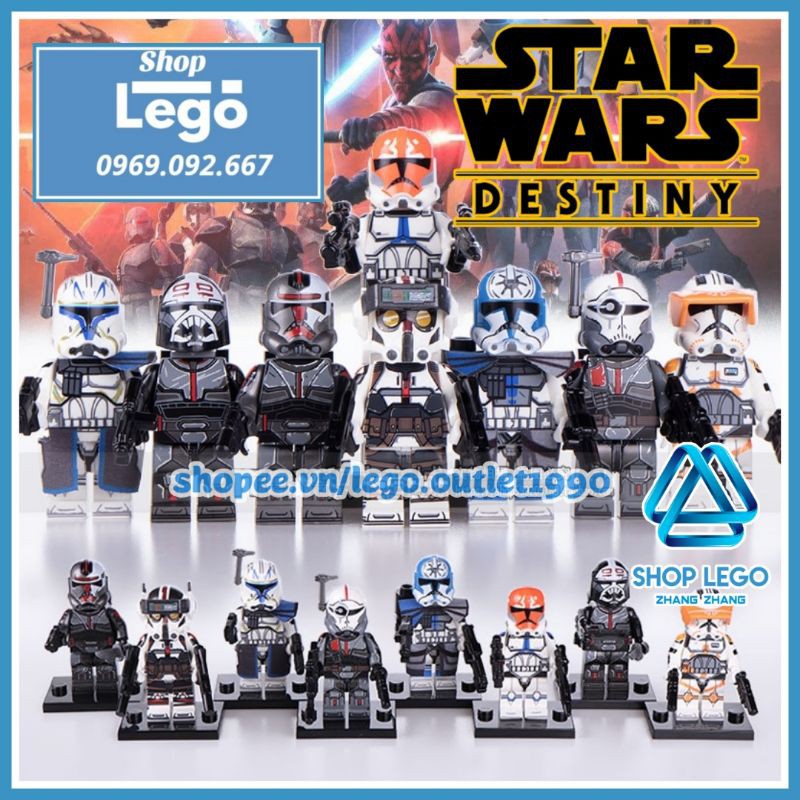 Xếp hình Star Wars Wrecker  Crosshair Hunter Tech Rex Commander Cody Jesse Ahsoka's Troopers Lego Minifigures WM6095